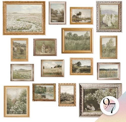 97 Decor Large 11x14 French Country Wall Art Decor - Vintage Wall Art Prints, Farmhouse Wall Decor Vintage Botanical Print, Nature Poster Landscape Painting Spring Pictures For Bedroom (Unframed)