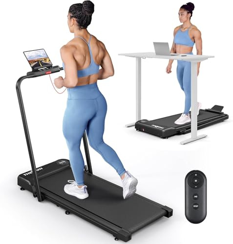 Tapis Roulant Pliable Tapis de Course Electrique 10KM/H Vitesse Réglable Ultra Silencieux avec télécommande et écran LCD pour Maison/Bureau (Pliable Noir)
