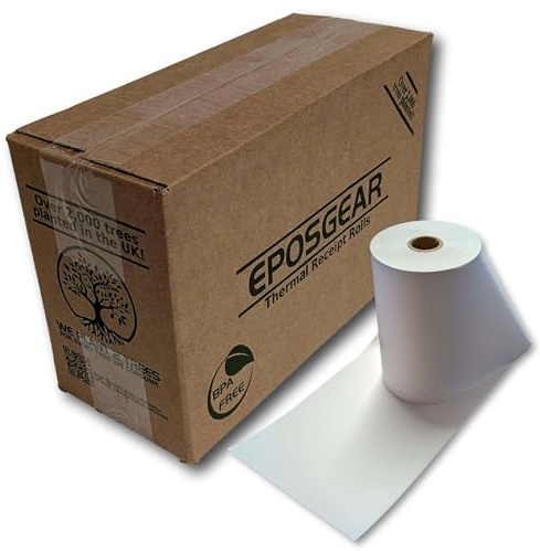 EPOSGEAR® 80mm x 50mm 80x50mm Thermal Paper Till Cash Register EPOS System Printer Receipt Rolls - BPA Free - 80mm Just Eat Machine Compatible (5)