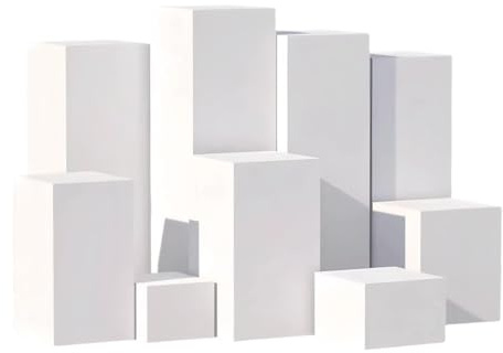 Cubi impilabili bianchi da esposizione, 30,5 x 30,5 x 30,5 cm, ideali per decorazioni per feste, boutique, negozi, vetrine, installazioni artistiche, locali per eventi e gallerie