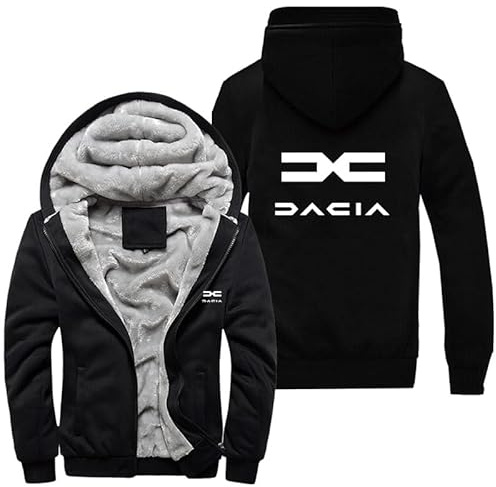 Generisch Veste polaire à capuche Dac_ia pour homme épaisse et chaude protection contre le froid pour le jogging et les sports de plein air automne-hiver1, Noir , 5XL