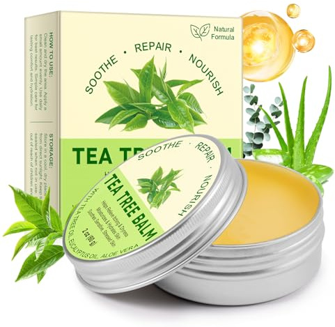 Meifenla Tea Tree Oil Balm,Premium Multi-Plant Complex Formula for Itching & Dry Skin - Moisturizing Care for Hands, Feet, Elbows & Knees | Non-Greasy For All Skin Types