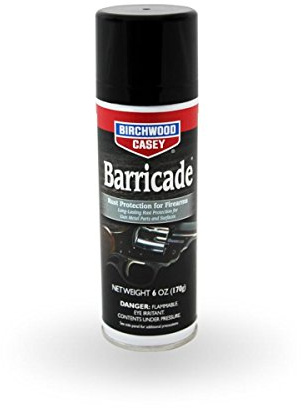 Birchwood Casey Barricade Rust Protection Aerosol | Effective Long-Lasting Anti-Rust Lubricant for Gun Metal Parts and Surfaces, 6 fl. oz.