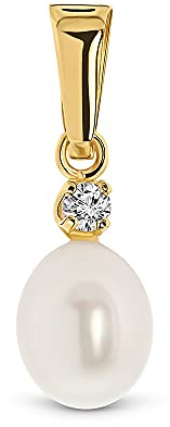 Miore Anhänger Gelbgold 14 Karat / 585 Gold Süßwasserperle