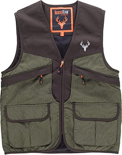 Work Team Chaleco multibolsillos, combinado. HOMBRE Verde Caza/Marron M