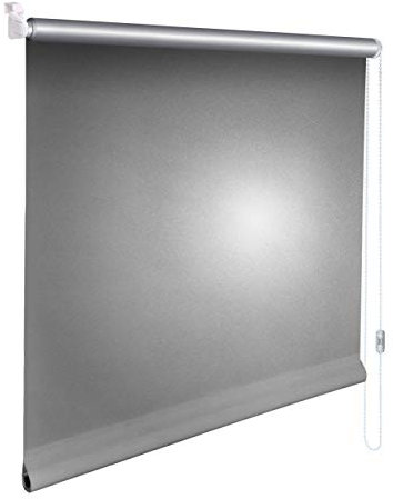 Sonnenschutz-HH® - Mini Thermo Verdunkelungsrollo Thermorollo Minirollo Rollo KLEMMFIX Seitenzugrollo Kettenzugrollo inkl. Klemmträger ohne Bohren - Außenmaß Breite 165 x 160 cm Höhe - Silber-grau