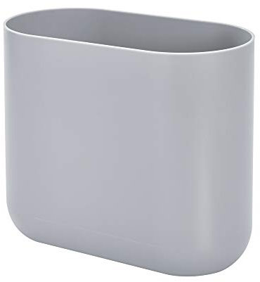 iDesign 29373 Rubbish Bin for Bathroom, Narrow Kitchen Bin Made of Plastic, Cupboard Bin for Waste Storage in the Kitchen, Bathroom, Office or Bedroom, Grey, 26.8 cm x 14 cm x 24.8 cm
