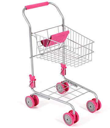 Bayer Chic 2000 Einkaufswagen aus Metall mit integriertem Puppensitz, tolle Ergänzung zum Kaufladen