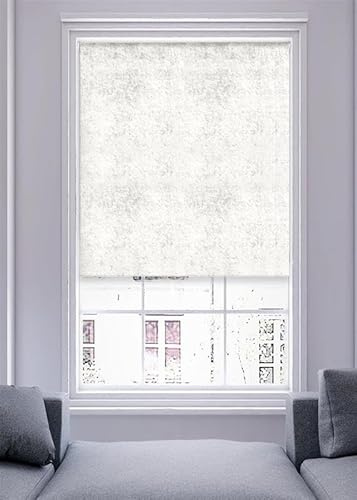 Lister Cartwright Crushed Velvet Roller Blinds for Windows – Pearl (150 x165 cm) - Easy Fit, Cut to Size, Thermal Insulated, Modern Window Blind with Child Safety Fixing