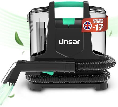 Linsar - Carpet Cleaner - Portable Carpet Washer & Vacuum Machine - 1L Dual Tank Technology - Wet & Dry Vacuum Cleaner for Car Seat, Sofa, Upholstery & Stair - with 2 Accessories - 400 Watt