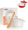 Muldale Plat de cuisson à camembert avec couvercle – Baker à fromage camembert en blanc – Plat de cuisson brie – Baker à camembert en céramique – 14 cm – avec épandeur et boîte