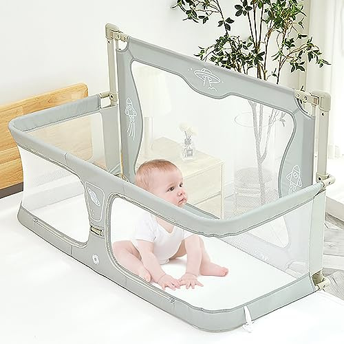 3 i 1 spjälsäng för spädbarn, spjälsäng för babysängar, sovplats vid sängkanten, för samsovplats för spädbarn i sängen, samsovsäng för spädbarn, sovplats för spädbarnssäng med föräldrar(Light green)