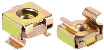 sourcing map M4 Cage Nuts for Server Rack Cabinet, Carbon Steel Yellow Zinc Plated, Pack of 50