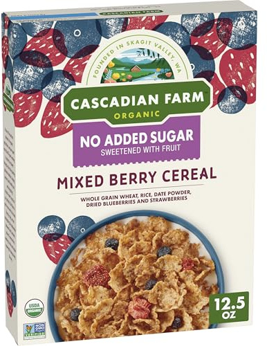 Cascadian Farm, Cereal Mixed Berry No Added Sugar Organic, 12.5 Ounce