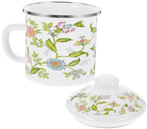 OFFSCH Emaille-becher Hitzebeständige Tasse Für Tee Kaffee Milch Und Wasser Robust Und Langlebig Mit Komfortablem Griff Für Hause Büro Und Geeignet