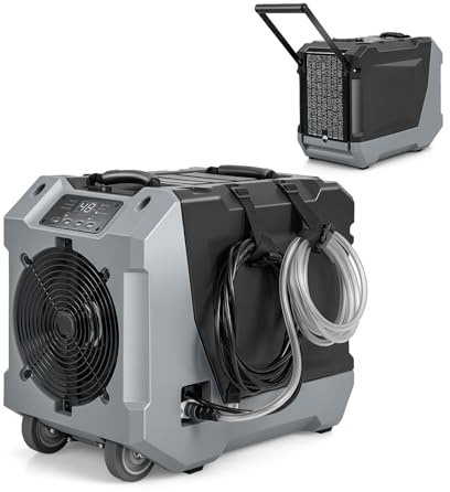 GOPLUS Avfuktare, 85 l/dag, byggtork för lager, källare, med avloppsslang, pump, digital display och avtagbart filter, automatisk avstängning, 24-timmars timer (svart, 57 x 34 x 47 cm,