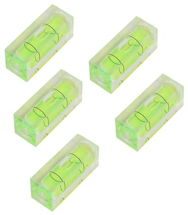 Nikou 5 Pezzi Bolla Livella Piccola Quadrato, Mini Livella a Bolla d'aria 15 x 15 x 40 mm, Piccola Livelle Misura del Contrassegno di Livello per Livelle, Teste di Ripresa, Strumenti di Precisione