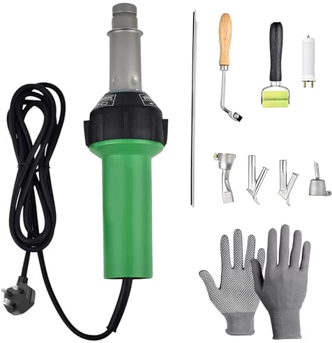 Kit profesional de soldadura de plástico de 1600 W, herramienta de soldadura de plástico, kit de reparación de plástico, pistola de aire caliente, temperatura regulable, con boquilla de soldadura