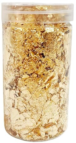 Sheet Foglie di Fogli di Fogli d'oro - 10g di Carta Artigianale Decorativa per progetti artistici | Foglia per Chiodi, melma, stampi in Resina, Produzione di Candele Fai -da -Te, Forniture d