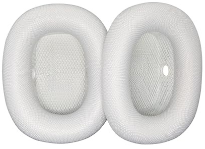 Ear Cushions for ​​AirPods Max Replacement Ear Pads - Cooling Mesh Fabric Cushions with Memory Foam & Secure Magnetic Attachment airpods max Ear Pads (Silver)