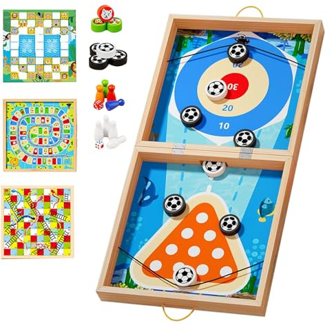 Juego de hockey de mesa, juego de hockey rápido, juego de hockey, juguete educativo 7 en 1, para adultos y niños