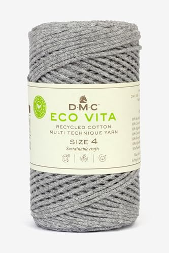 DMC - Eco Vita 4 | Recyceltes Baumwollgarn - mit Pflanzen-Etikett | 250 g - 200 m - 12 Farben