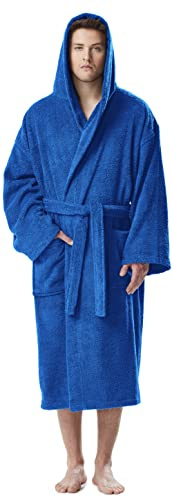 Morgonrock Herr med Huva 100% Bomullsfrotté 380 g/m² – Mjuk, Absorberande & Andningsbar | Vadlång eller Extra Lång | OEKO-TEX® Certifierad | Badrock för Spa, Bastu & Hem | Flera Färger och Storlekar