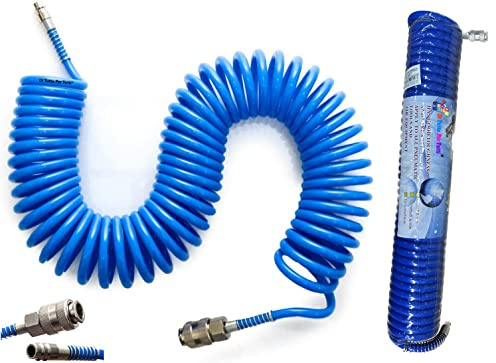 Di Tutto Per Tutti® - Tubo Aria Compressa 10 Metri a Spirale Attacco Rapido 1/4 Raccordo flessibile