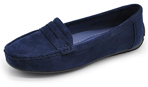 IF Fashion Chaussures Mocassins Slip On Loafers Souples Femme avec Strass et Pierres Daim Velours FT245, 39 EU