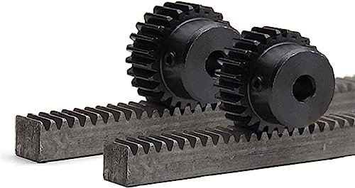 Getriebe, Ritzelspirale, 2 Stück, Stirnradgetriebe mit 10 x 10 x 500 mm Zahnstange, 1 m, 16 Zähne, Ritzel, 1 Modul, 45 Stahlmetallgetriebe, Ritzel, Zahnstange, Getriebegehrungsschnecke (Farbe: 5 mm Bo