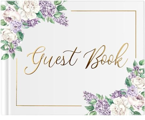 Swanique Wedding Guest Book for Guests to Sign, Elegant Wedding Guestbook Ideas, Sign in Book for Bridal and Baby Shower, Polaroid Guest Book, 100 Thick Lined and Blank Pages for Party, Wedding Books