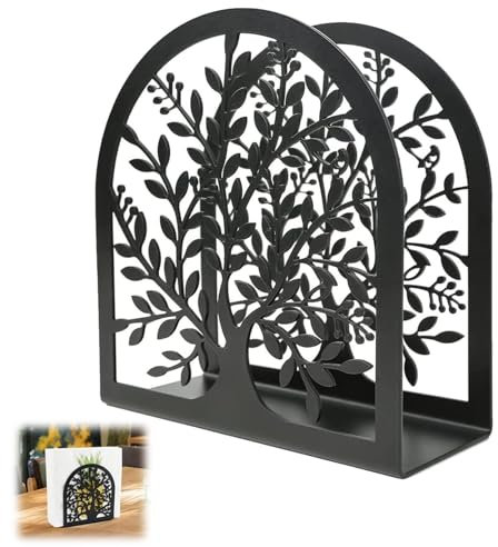 Porte Serviettes, Distributeur De Serviettes, Support de Mouchoirs de Table, Porte Serviettes Vapeur, Acier Inoxydable, pour Cuisine, Restaurant Et Décoration De Bar, Noir, Métal