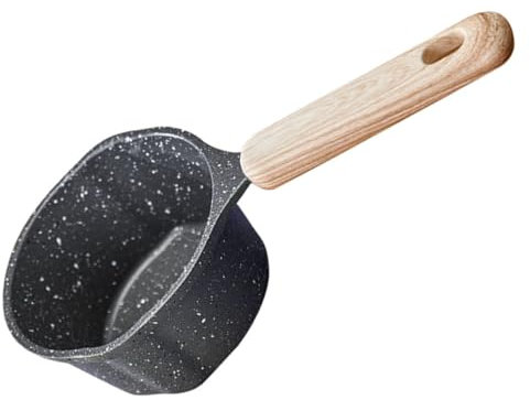 Didiseaon Lait épaissi petit pot pour le lait anti-strict ustensiles de cuisine induction poêle antiadhésive casserole anti-adhésive poele petit pot à bec casserole de cuisine en bois Black