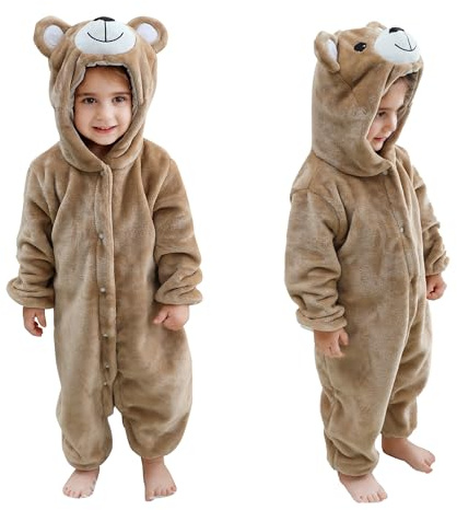 COOKY.D Kids Khaki Bear Costume Romper Jumpsuit Outfit,24-30 Months