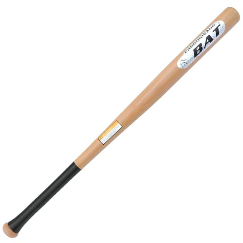 Batte de baseball en bois massif avec manche antidérapant 75 cm, super résistante, puissante et sûre, idéale pour l'entraînement, le sport et les loisirs, design ergonomique pour adultes et jeunes