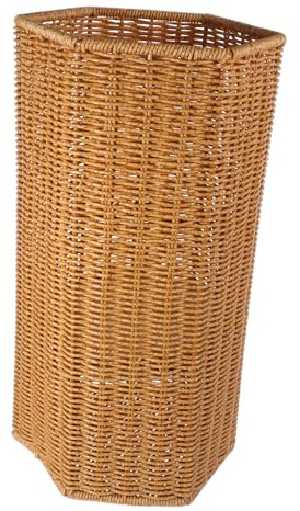 Balacoo Paragüero Con Diseño De Ratán Artificial Estilo Hexagonal Soporte Multifuncional Para Paraguas y Esterillas Compacto Para Entrada y Oficina Con Bandeja De Agua Integrada