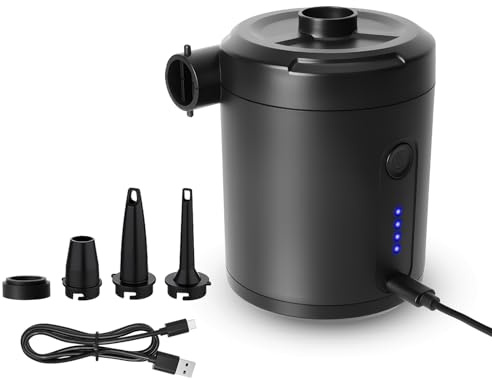 Pompa Elettrica, Pompa ad Aria Elettrica, Pompa Sottovuoto con 4 Ugelli d'aria Pompe Elettriche Adatto per il Campeggio, Materassi ad Aria, Salvagenti, Piscine Gonfiabili