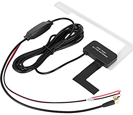 AKLOSIPY Bil 3 Meter Tråd 20db Digital Radio Patch Antenn Adhesive Antenn DAB SMB för ，Car & Navigation