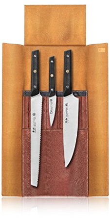Cangshan TG Series 62304 Swedish 12C27 Steel 4-Piece Knife Leather Roll Set