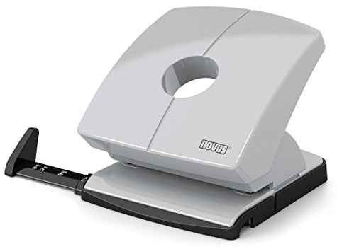 Novus B 230 Locher (Locherleistung 30 Blatt Papier, fest einrastende Anschlagschiene, Vollmetallgerät mit kunstoffummanteltem Oberteil) grau