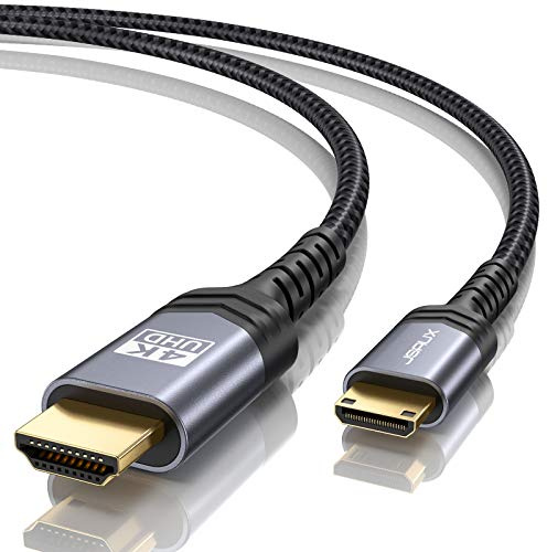 JSAUX Mini HDMI to HDMI Cable 3M, 4K@60Hz High Speed Mini HDMI Cable Gold-Plated Mini HDMI to Standard HDMI Lead Compatible with Digital Cameras, Camcorders, Tablet and Laptop etc -10FT