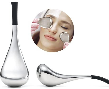 VXDAS Kryo Sticks, Edelstahl-Gesichtsmassage, Eiskugeln, Kühl-Roller, für Nacken, Augen, Anti-Puff, Anti-Aging-Behandlungsstäbe