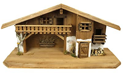 Woidwerk Manufaktur Weihnachtskrippe Krippe Krippenstall (W29) Weihnachten Weihnachtskrippen Krippenfiguren Tischkrippe