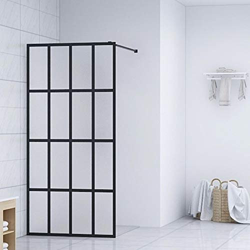 Chusui Paroi de douche en verre trempé givré, cloison de baignoire, panneau de douche pour salle de bain, douche de salle de bain, 90 x 195 cm