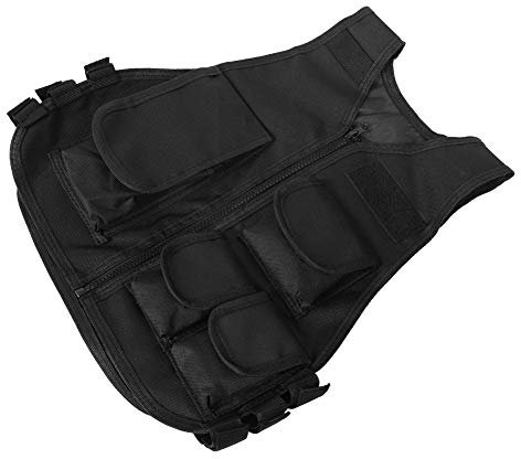 VBESTLIFE Taktische Airsoft Paintball-Weste für Kinder und Erwachsene Im Freien (Schwarz L 3x4in)