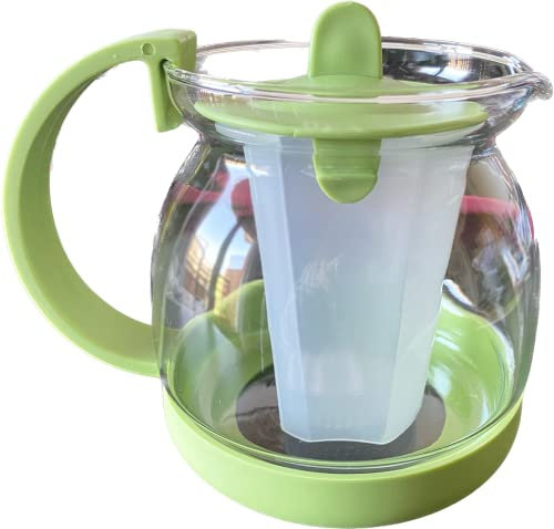 Jarra con Filtro para Infusiones, Té y Café. Apta para el Microondas. Infusionador. Tetera de cristal con filtro para té suelto.