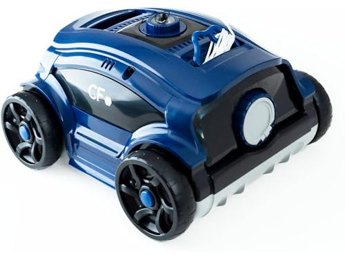 CF - Robot Piscine sans Fil CF 100CL - Nettoyeur sur Batterie pour Piscine jusqu'à 100m² - Fond - Filtration Tamis Filtre - Accès par Le Dessus