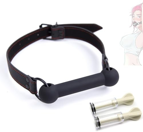 Bavaglio per la bocca in silicone nero Bones Mouth Bone Bite Ball e potente secchio di aspirazione a sorpresa