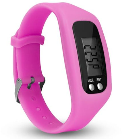 VALINK Step Counter Watch,LCD Display Pedometer Watch Smart Bracelet Watch,Walking Wrist Band Digital Step Counter Pink
