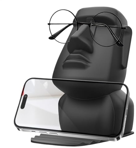 Tyinerc Soporte para exhibición de cara de anteojos, soporte para anteojos con decoración de piedra divertida | Soporte para gafas con cabeza de de Pascua - Adorno de mesa para el hogar con exhibición